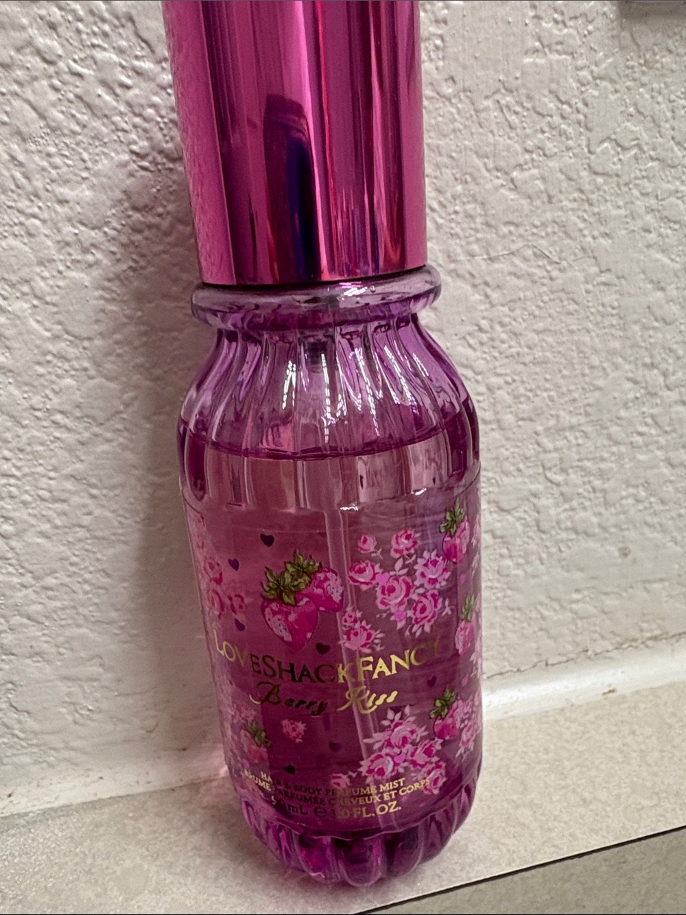 Love Shack Fancy Berry Kiss Pink Body Mist 3.0 oz only used a few times !